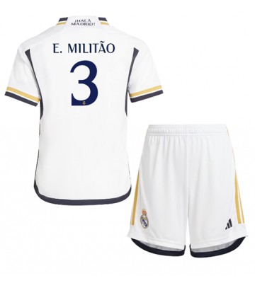 Real Madrid Eder Militao #3 Replika Babytøj Hjemmebanesæt Børn 2023-24 Kortærmet (+ Korte bukser)